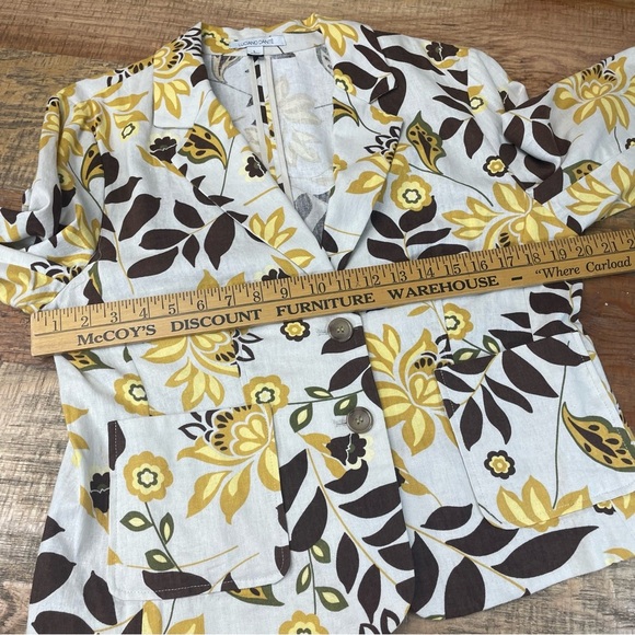 Luciano Dante linen blend blazer jacket Large floral - Picture 6 of 9